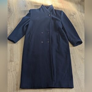 Vintage‎ Towne By London Fog Double Breasted Wool Navy Trench Coat